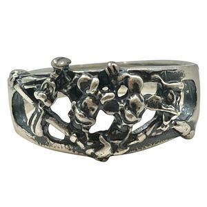 Vtg Disney Sterling Silver Fabulous Five Ring 6 7 8 Mickey Minnie Goofy Donald